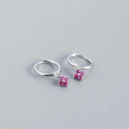 Floral Zircon Silver Studs