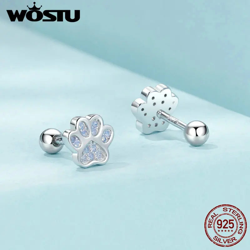 Pink Opal Paw Studs