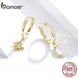 Moon Star Dangle Earrings
