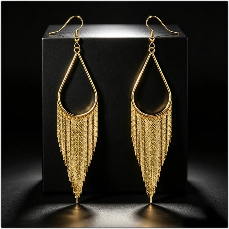 Water Drop Fringe Earrings