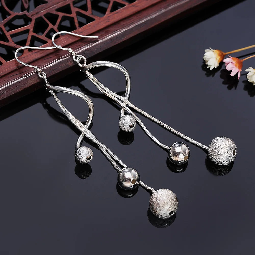 Sterling Silver Bead Tassels