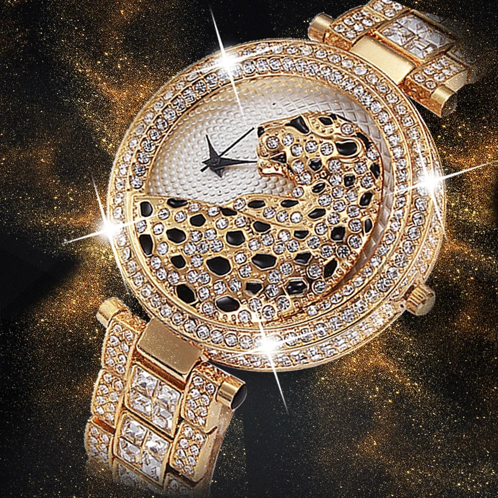 MISSFOX Crystal Leopard Watch