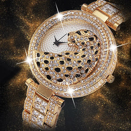 MISSFOX Crystal Leopard Watch