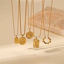 Vintage Moon Steel Necklace