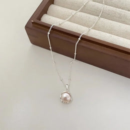 Sterling Pearl Chain Necklace