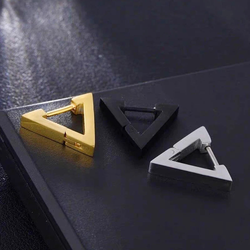 Stainless Triangle Hoop Earrings