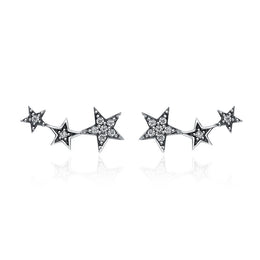 Stackable Star Silver Earrings