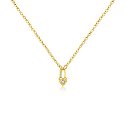 Heart Padlock Silver Necklace