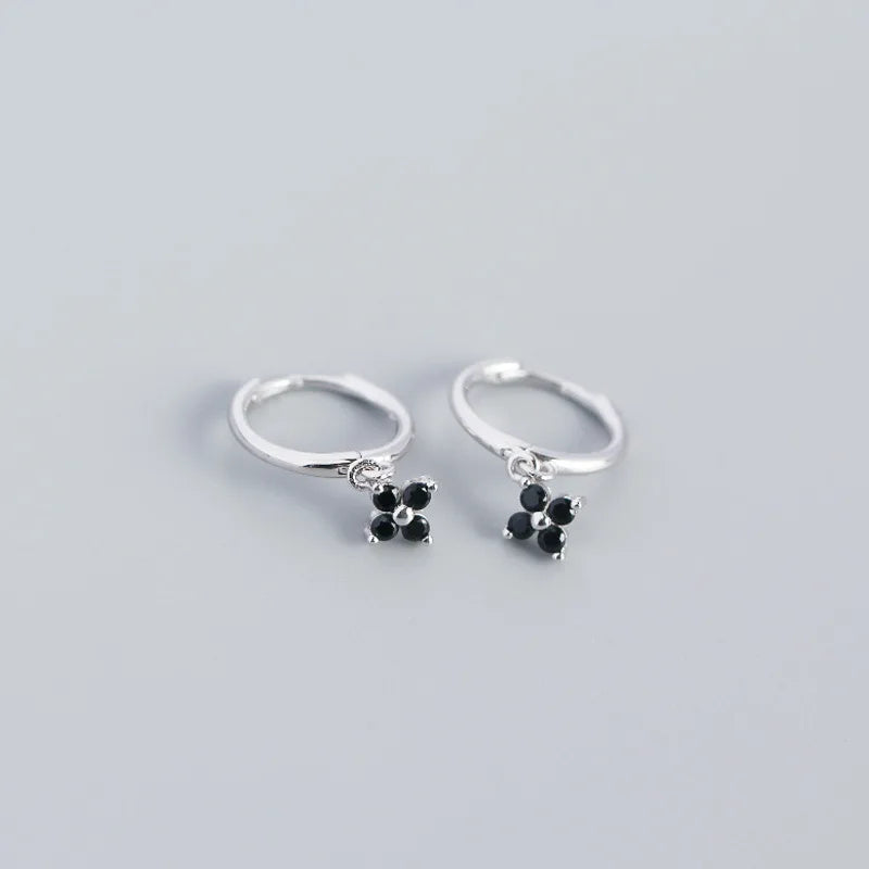 Floral Zircon Silver Studs