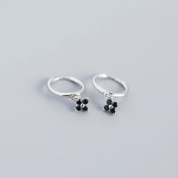 Floral Zircon Silver Studs