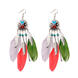 Dreamcatcher Feather Tassel Earrings