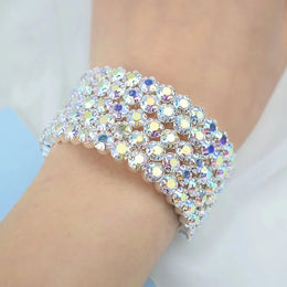 Crystal Bridal Layered Bangles