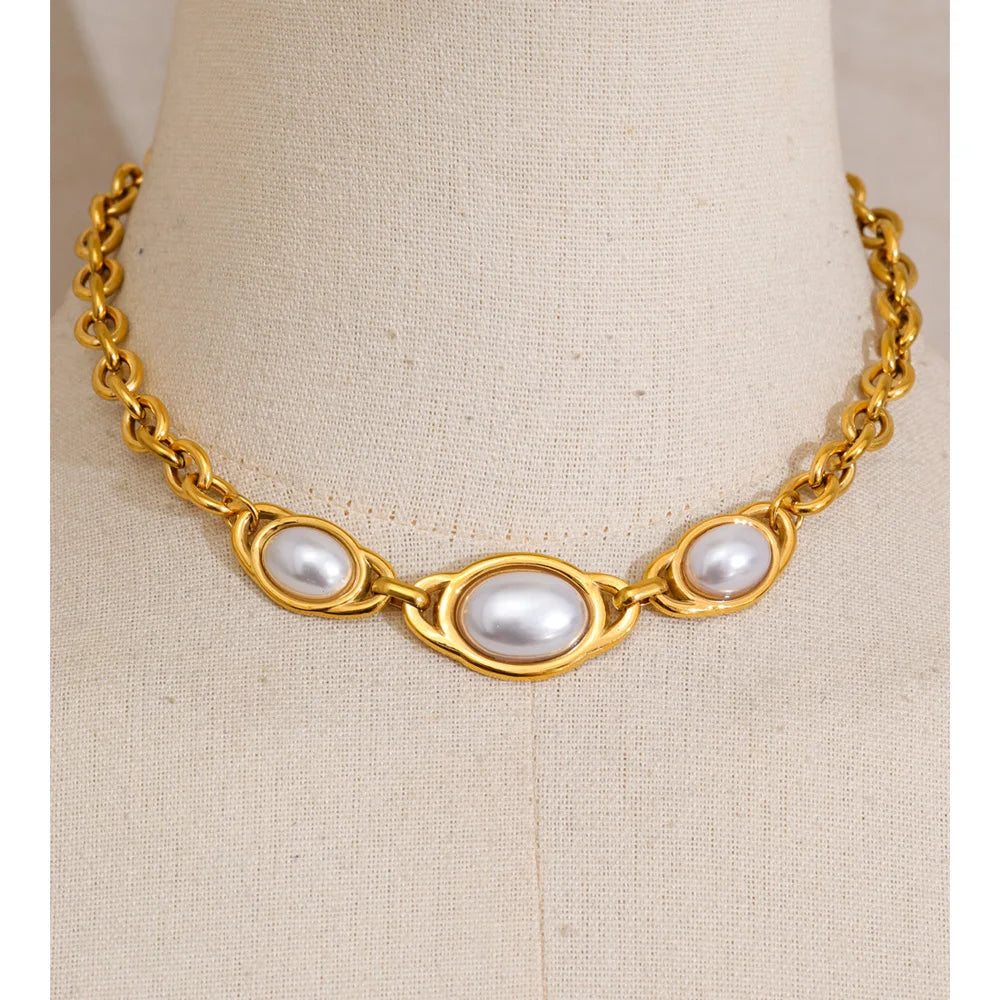Golden Pearl Chain Set