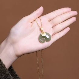 Jade Elephant Pendant Necklace