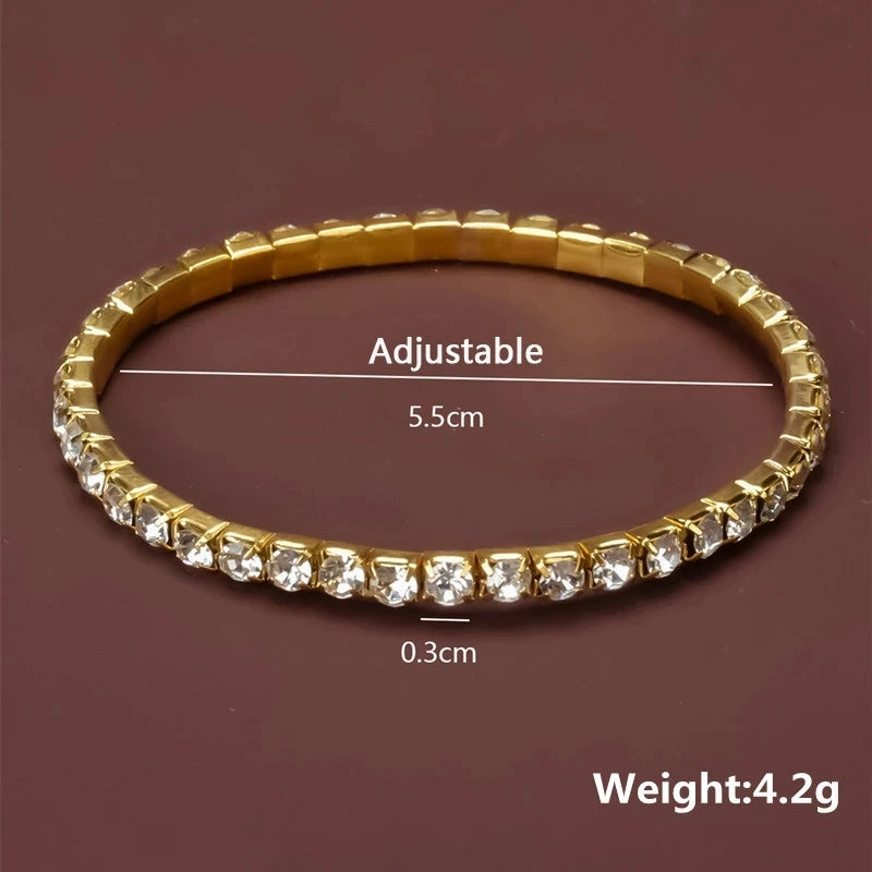 Crystal Elastic Gold Bracelet