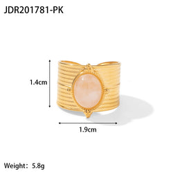 Natural Stone Steel Ring