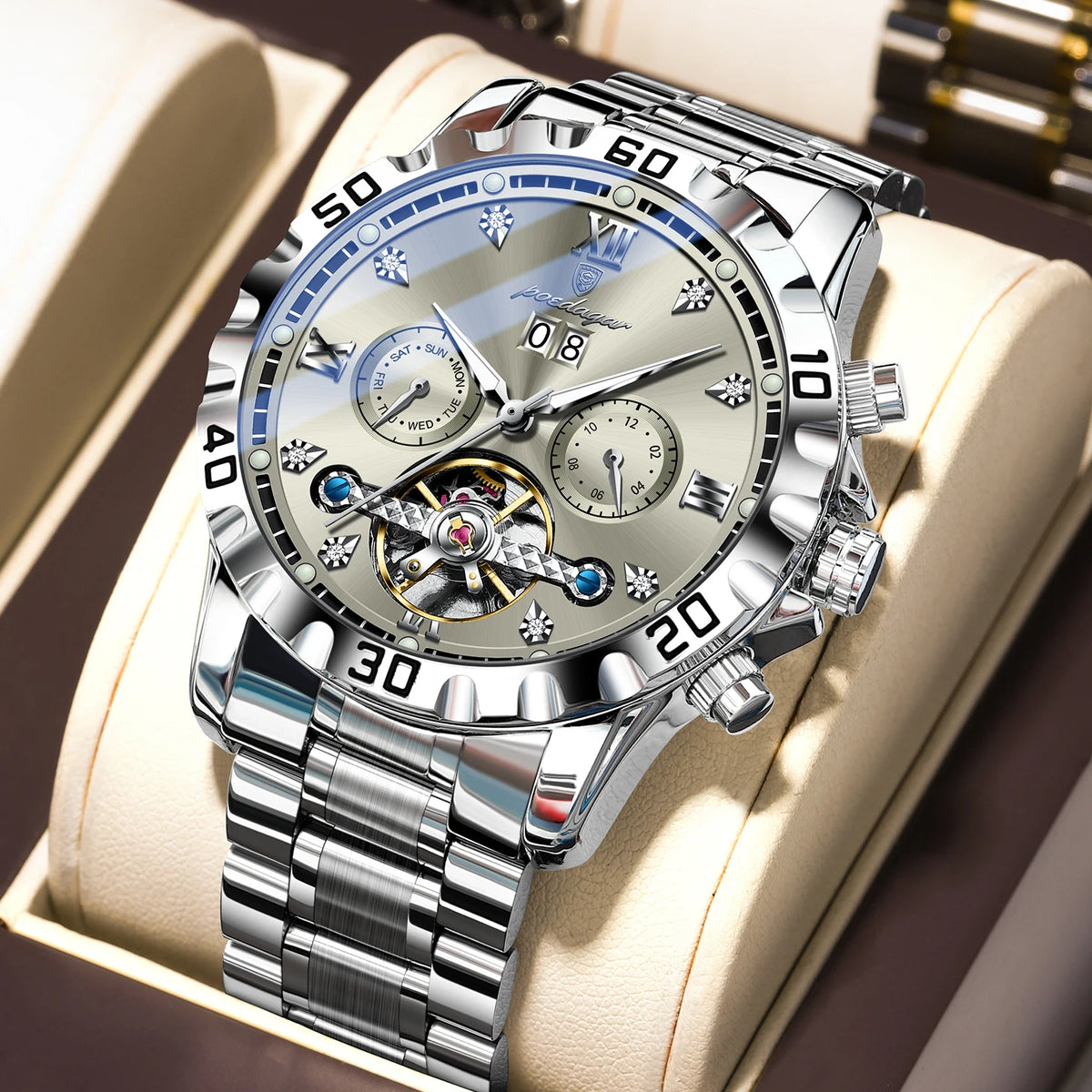 POEDAGAR Automatic Tourbillon Watch