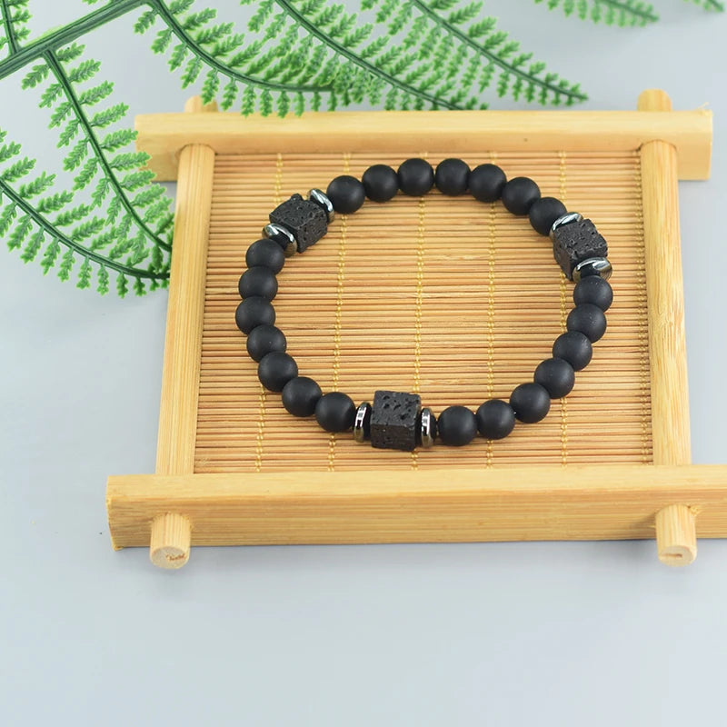 Frosted Volcanic Bead Bracelet