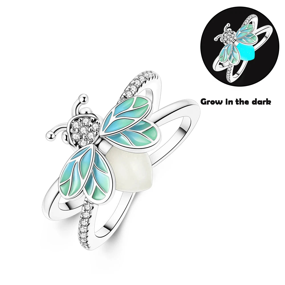 Blue Zircon Moon Ring