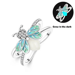 Blue Zircon Moon Ring