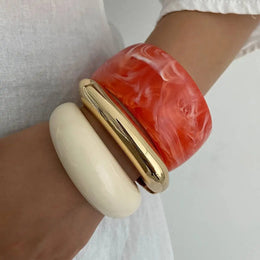 Geometric Acrylic Wide Bracelet