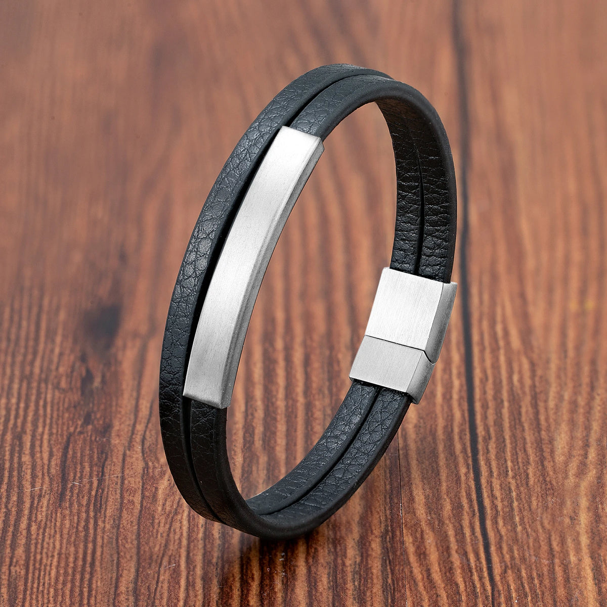 Black Braided Leather Bracelet