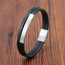 Black Braided Leather Bracelet