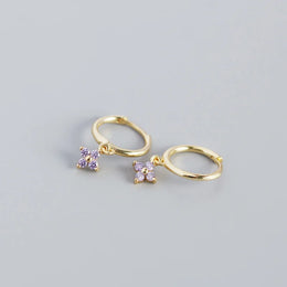 Floral Zircon Silver Studs