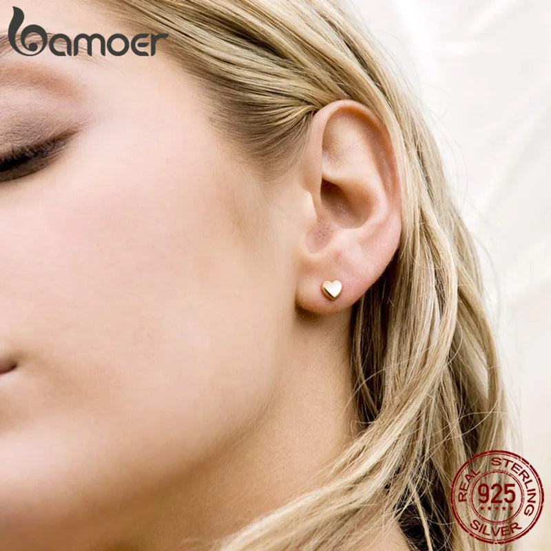 Petite Heart Silver Earrings