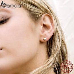 Petite Heart Silver Earrings