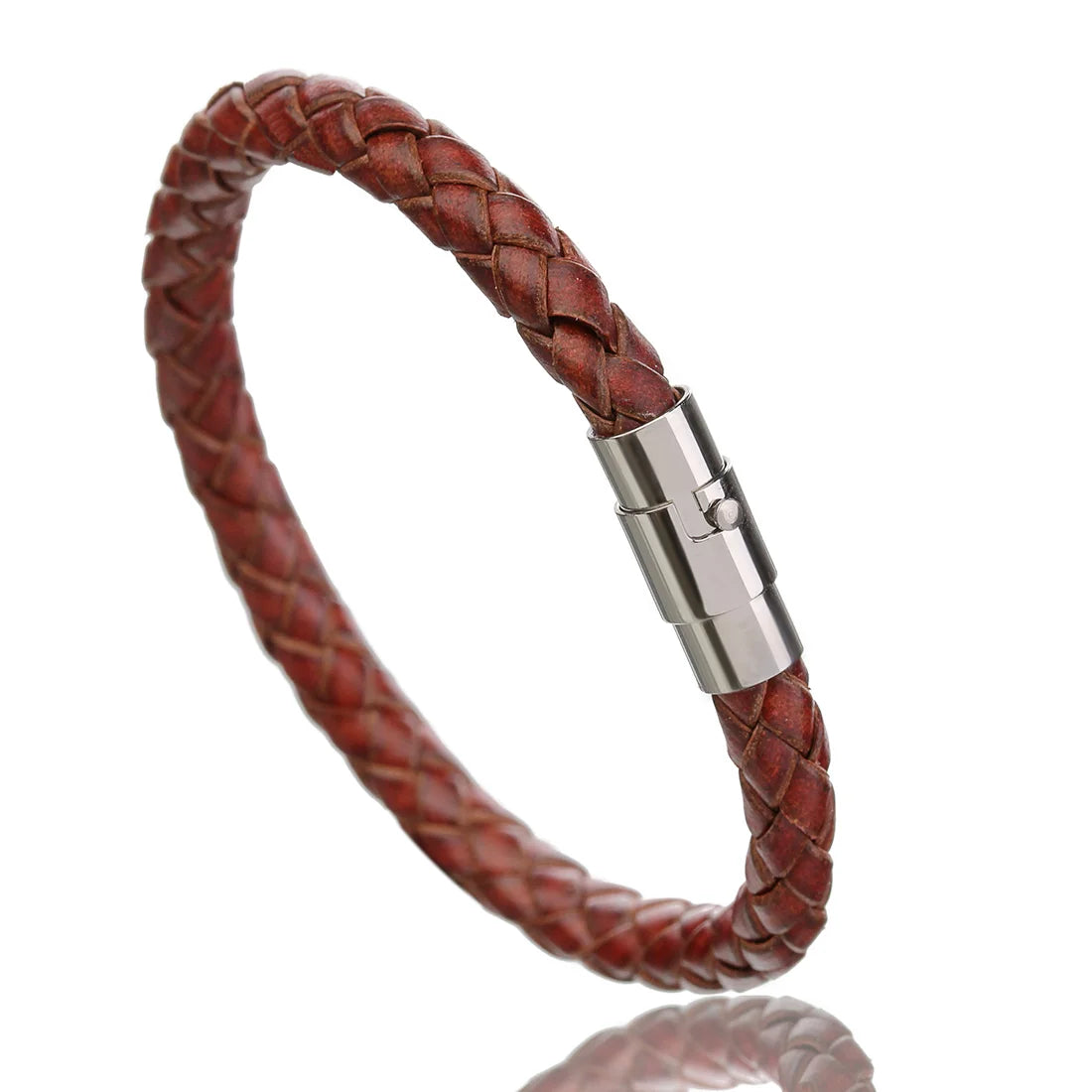 Woven Leather Magnetic Bracelet
