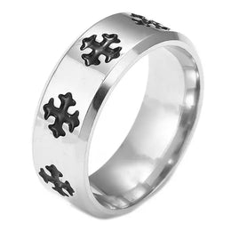 Christian Cross Engraved Ring
