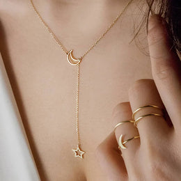 Moon Star Charm Necklace