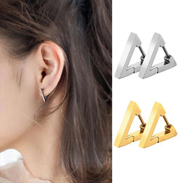 Stainless Triangle Hoop Earrings