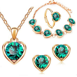 Blue Crystal Bridal Set