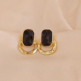 Black Geometric Dangle Earrings