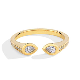 Pear Moissanite Snake Ring