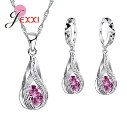 Sterling Waterdrop Zircon Set