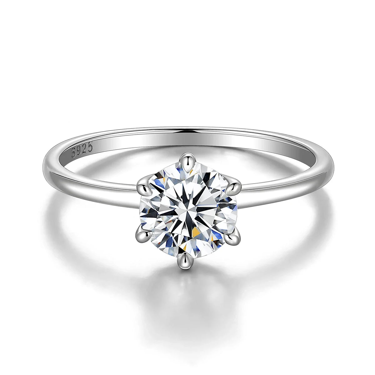 Moissanite Sterling Wedding Ring