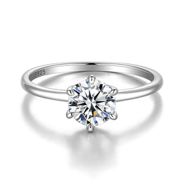 Moissanite Sterling Wedding Ring