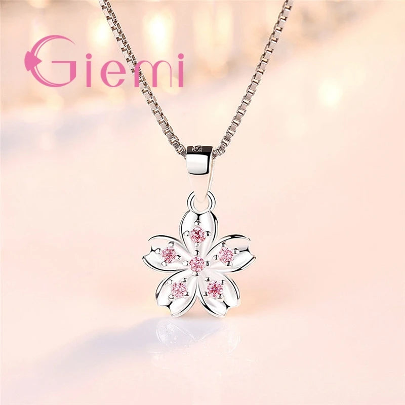 Cherry Blossom Zircon Necklace