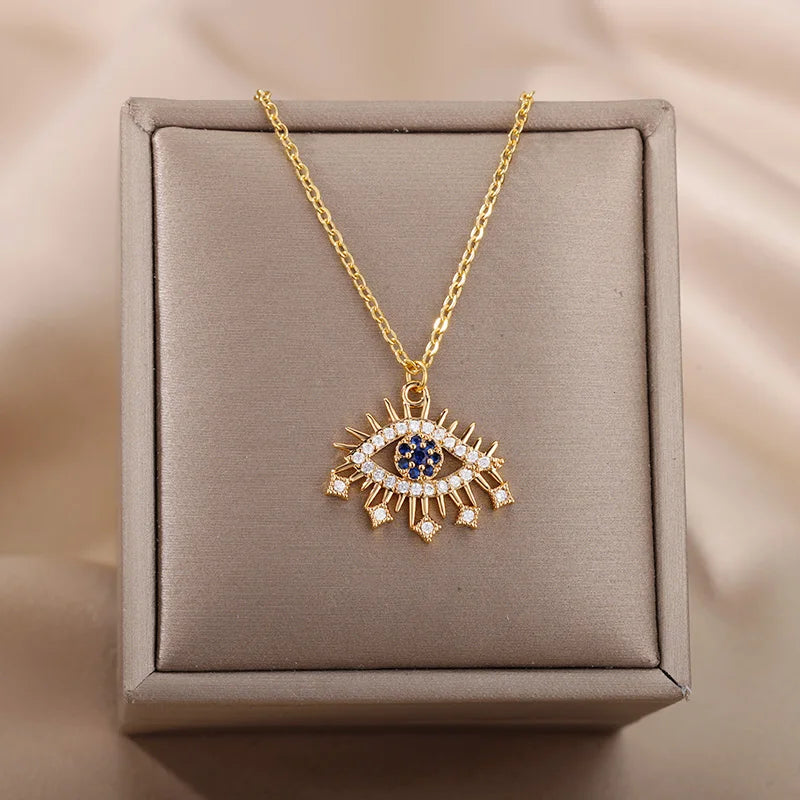 Zircon Evil Eye Necklace