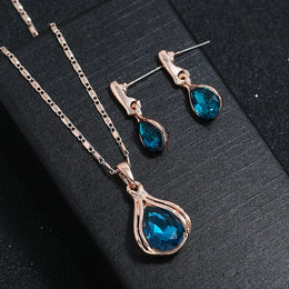 Blue Waterdrop Jewelry Set