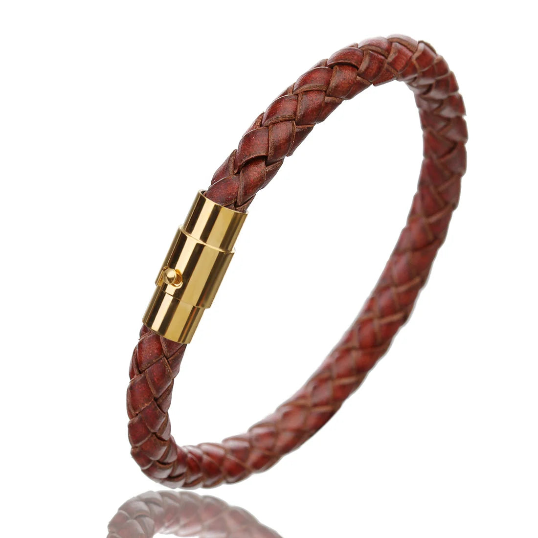 Woven Leather Magnetic Bracelet