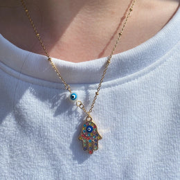 Zircon Evil Eye Necklace