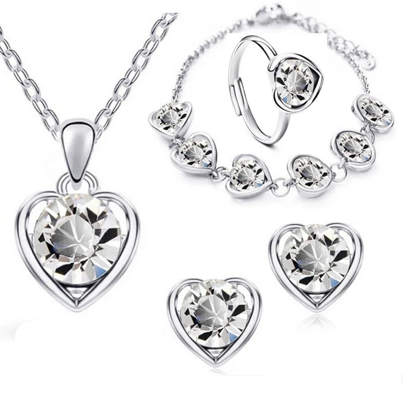 Blue Crystal Bridal Set