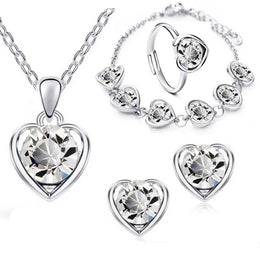 Blue Crystal Bridal Set