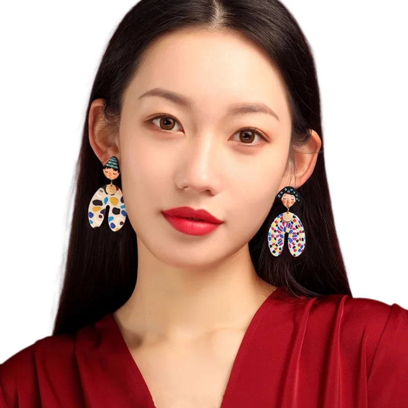 Colorful Resin Dangle Earrings