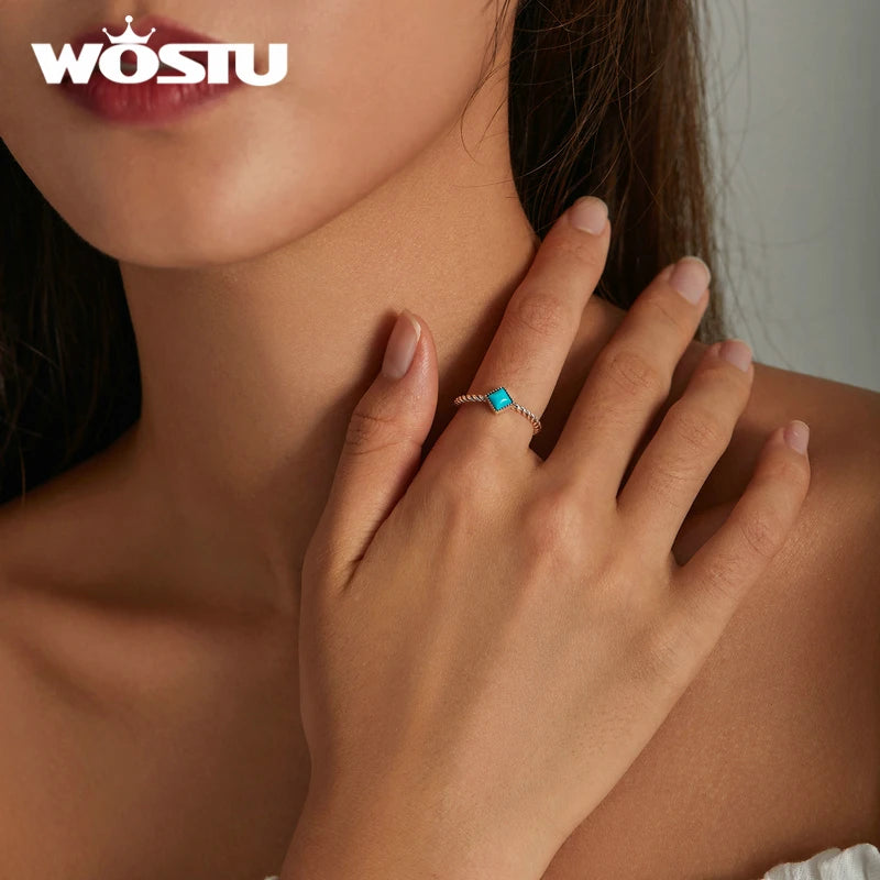 WOSTU Adjustable Sterling Ring