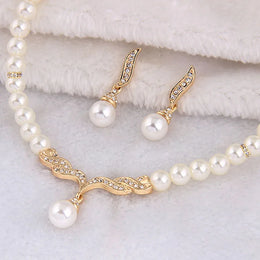 Gold Pearl Bridal Set